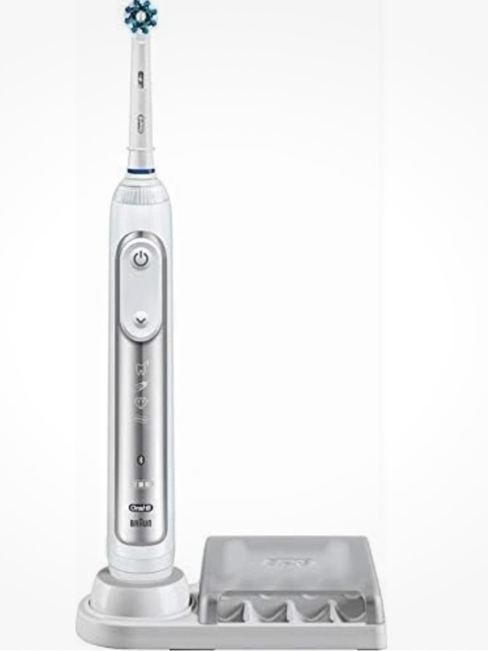 White - Oral B Brush Head Storage Unit With Lift Cover